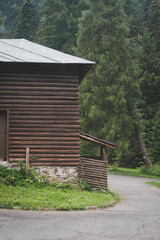 wooden house in the woods