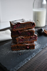 chocolate brownie with cherry