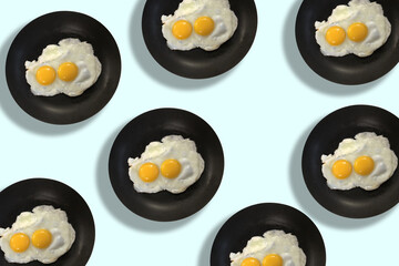 uova padella colazione occhi di bue uovo mangiare cibo tuorlo 