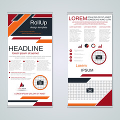 Modern roll-up business banners vector template