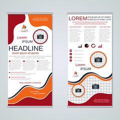 Modern roll-up business banners vector template