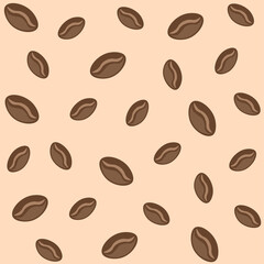 Coffee pattern vector. Coffee beans