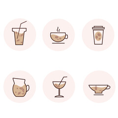 coffee cup icon set