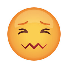 angry emoji face flat style icon