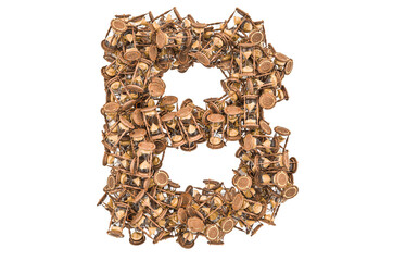Letter B from hourglass, 3D rendering
