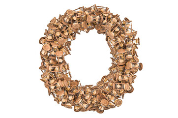 Letter O from hourglass, 3D rendering