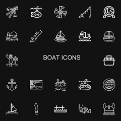 Editable 22 boat icons for web and mobile