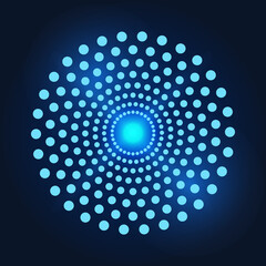 Abstract circle from dots. Technological background. Vector stock illustration