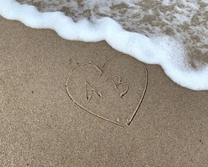 heart on sand