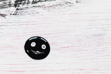 Funny smiley face drawn with paint