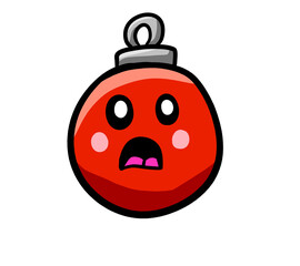 Cartoon Stylized Surprised Christmas Bulb