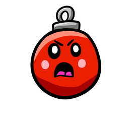 Obraz premium Cartoon Stylized Angry Christmas Bulb
