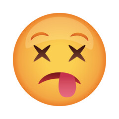 crazy emoji face with tongue out flat style icon