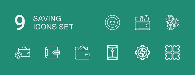 Editable 9 saving icons for web and mobile