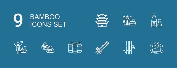 Editable 9 bamboo icons for web and mobile