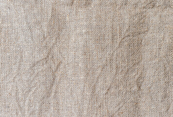 abstract background of burlap rough fabric close up