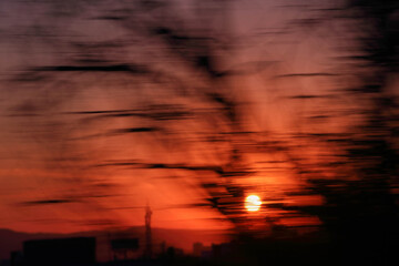 Atardecer cielo rojo
