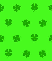 Seamless vector pattern with green clovers