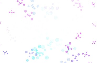 Light Blue, Green vector doodle layout with flowers, roses.