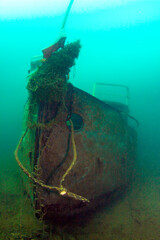 Ship wreck in a fresh water lake. © frantisek hojdysz