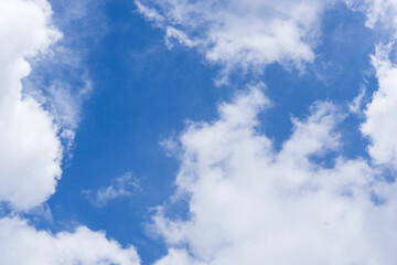 landscape of blue sky and clouds background 