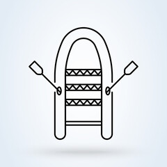 Inflatable Boat. Simple modern icon design illustration.