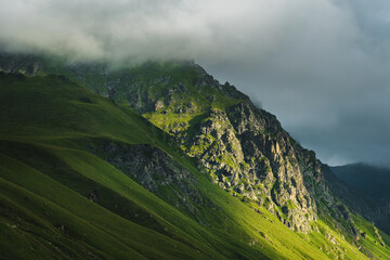 Beautiful summer landscape high in the mountains. The concept of relaxation in the mountains and pastime