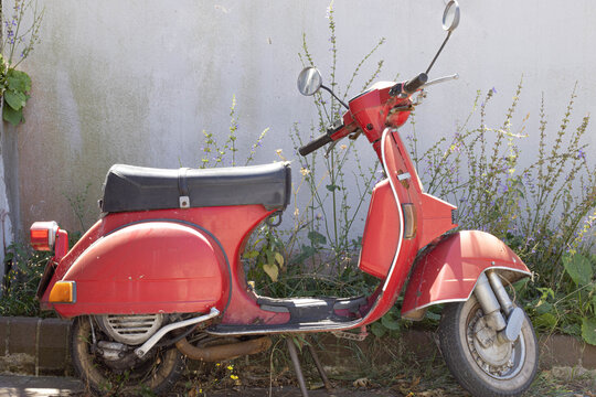 old abandoned scooter