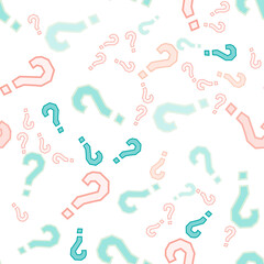 Quiz seamless pattern. Question marks, doubt, faq
