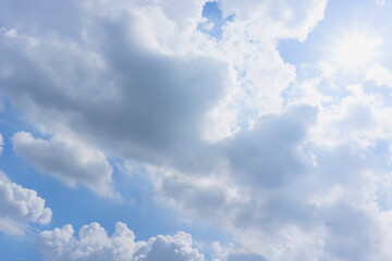 landscape of blue sky and clouds background 