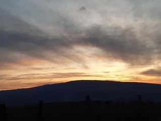 sunset in the city