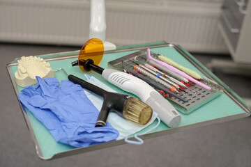 Dental tools and equipment on the table