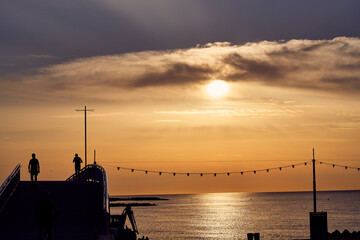 sunrise at barcelona beach