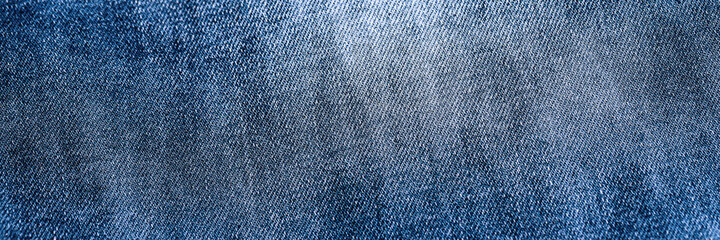 Close-up of blue denim texture. Denim jeans background