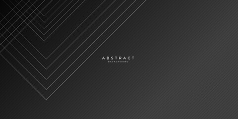 Obraz premium Modern black presentation background with gold lines