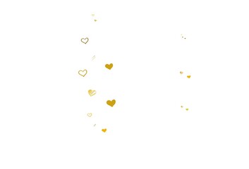 Light Green, Yellow vector background with hearts.