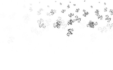 Obraz premium Light Gray vector template with doodle hearts.