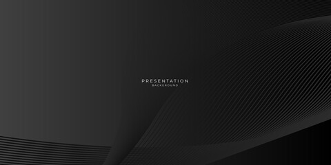 Modern simple black background with abstract wave spiral modern element for banner, presentation design and flyer