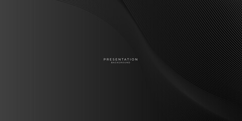Modern abstract black background with abstract wave spiral modern element for banner, presentation design and flyer