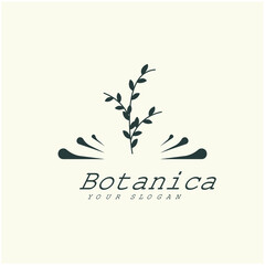 Design logo symbol icon sign. Illustration vector of an organic leaf. Graphic plant element logo. Botanical nature flower logo. minimalist organic concept beautiful logo minimalist Free Vector.