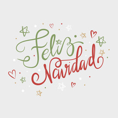 Cute feliz navidad lettering background