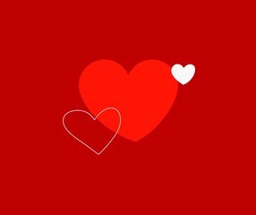 valentine card with heart isolated red color