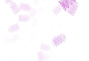 Light Purple, Pink vector pattern with artificial intelligence network.