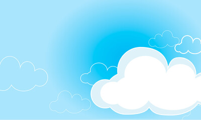 Image of a blue sky with clouds, blank for your text, sky for advertising and a bright signature, creativity, posters