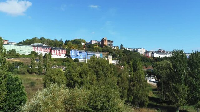 Lugo, historical city of Galicia,Spain. Aerial Drone Footage