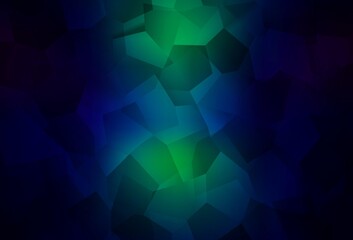 Obraz premium Dark Blue, Green vector background with abstract shapes.
