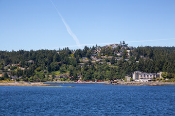 Naklejka na ściany i meble Residential Homes by the Ocean in the City of Nanaimo during a sunny summer day. Taken in Vancouver Island, British Columbia, Canada.
