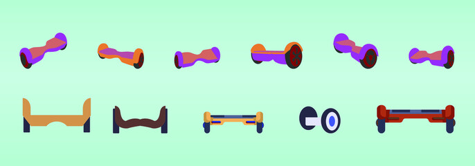 Segway monowheel solo wheel hoverboard gyroscooter set electro eco transport vector illustration © eny