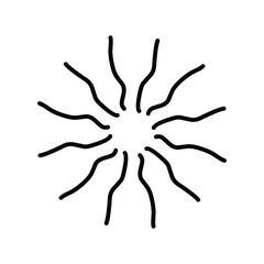 Vintage sunburst, explosion doodles isolated on white background EPS Vector Abstract