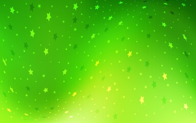 Light Green vector texture with beautiful stars. Modern geometrical abstract illustration with stars. The template can be used as a background.